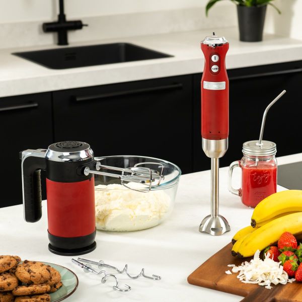 Westinghouse Retro Hand Blender with 5 speed settings, Red